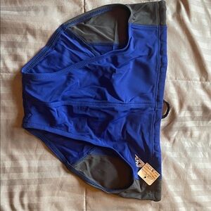 Alpine Blue and Black Athletic Swim Bottoms